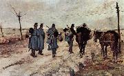 Giovanni Fattori Marschierende Soldaten oil on canvas